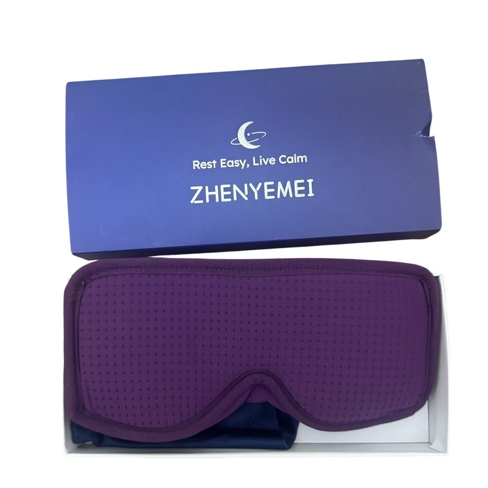 Zhenyemei Purple Sleep Mask 3D Contoured 100% Light Blocking Breathable Mesh new